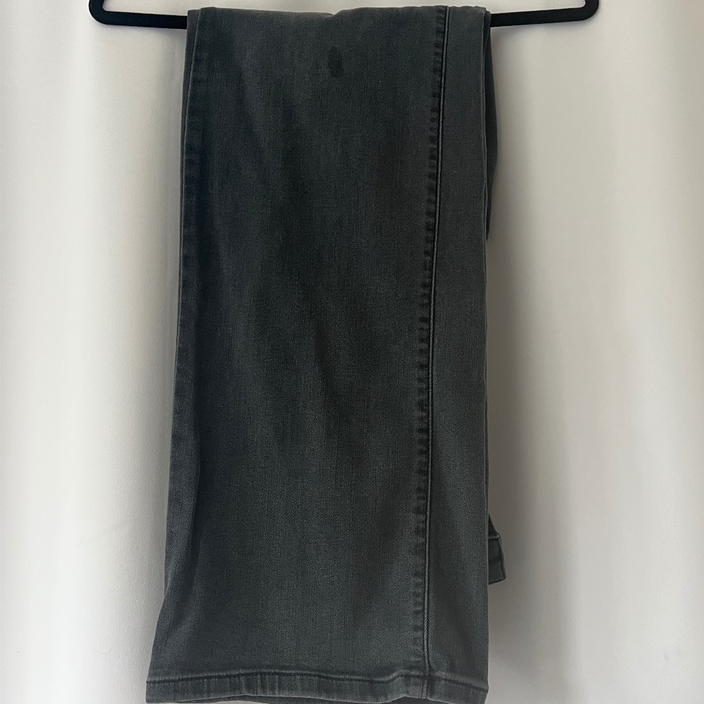 Black wide leg high rise jeans